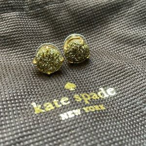 Kate Spade Gold Glitter Stud Earrings